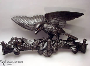Black forest carved eagle