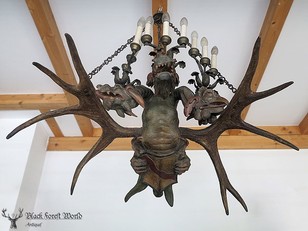 antique wooden dragon chandelier 