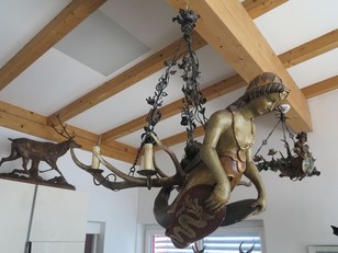 carved wooden chandelier Mermaid