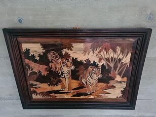 Large Tiger Wood Wall Plaque France