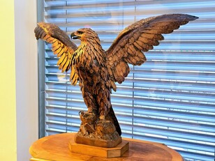 Black forest carved wood eagle